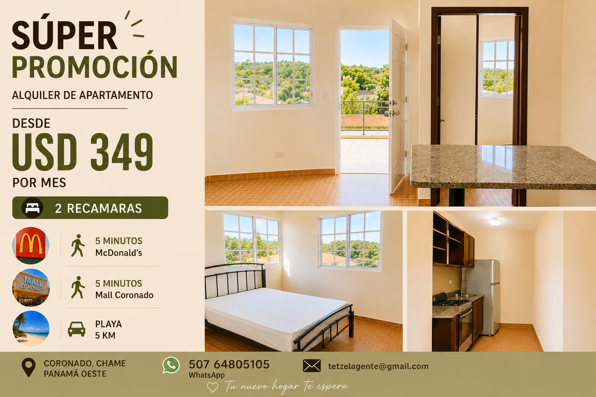 Apartamento 2 Habitaciones en playa coronado, chame o Ofcina Playa coronado - photo 1