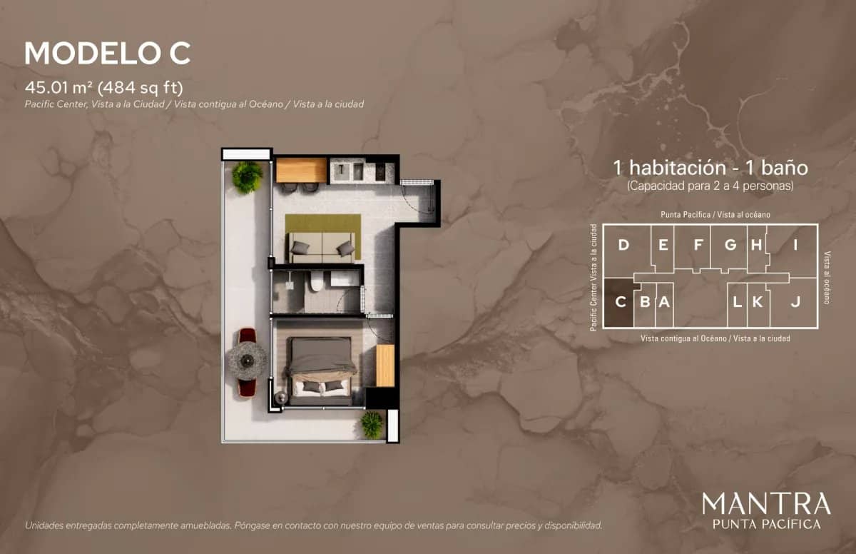 Mantra Punta Pacífica: Apartamento de Lujo con Vista a la Ciudad, 45.01 M2 - photo 1