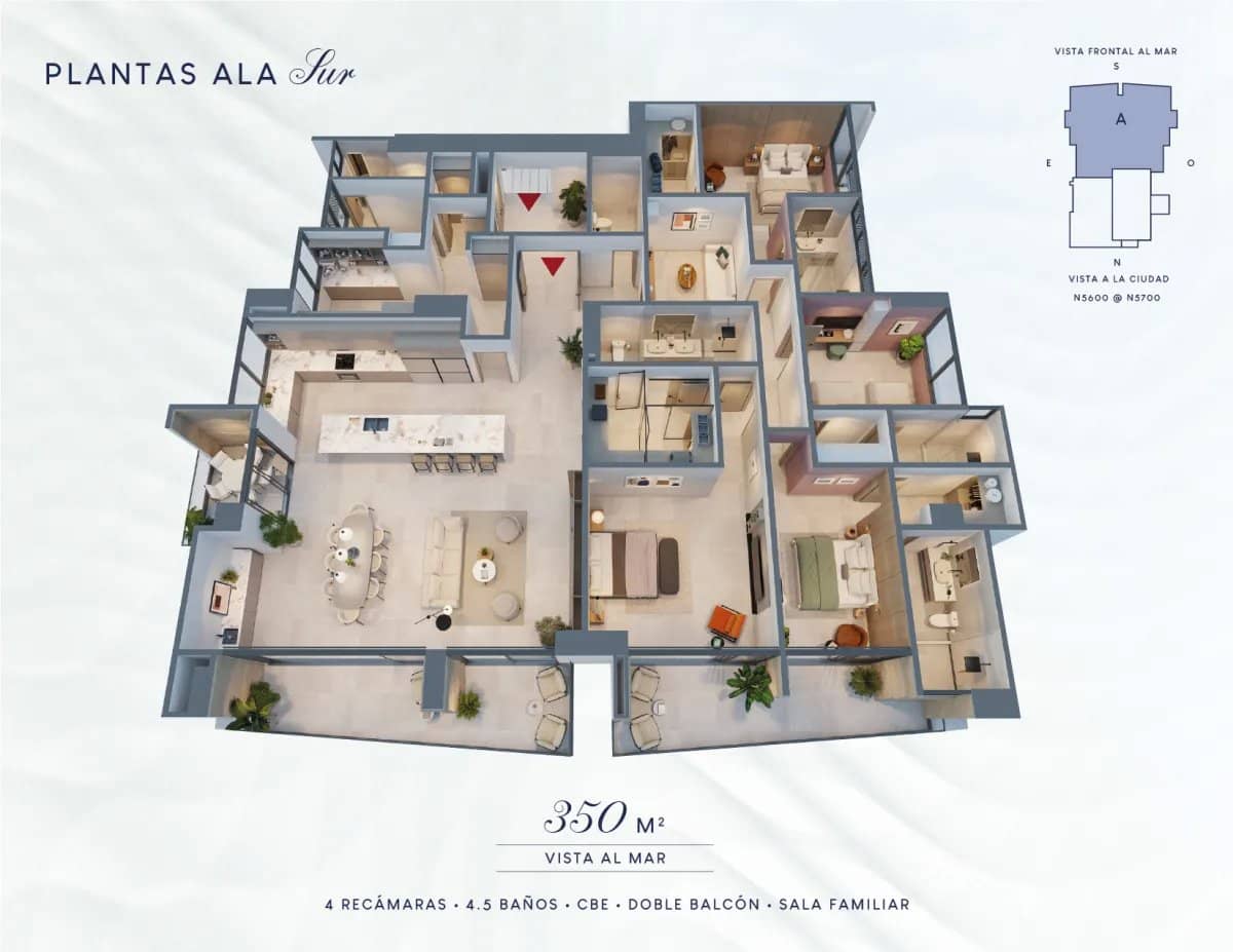 Majestic Penthouse en Costanera Aqua T200 en Ala Sur, 350 m², Vista al Mar - foto 1