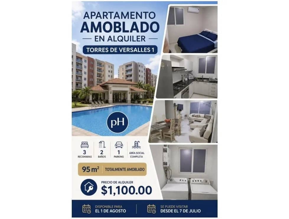 Apartamento amoblado en Alquiler | Torres de Versalles - foto 1